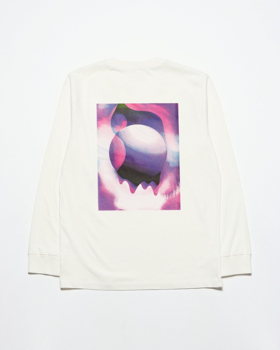 Far Afield T-Shirts | Graphic Cuffed T-Shirt - White Dripping Light Print