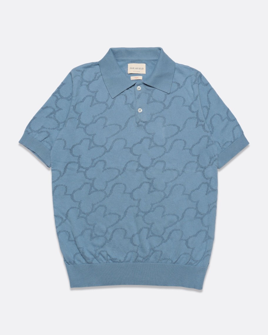 Far Afield Polo Shirts | Belser Polo - Allure Blue Floral Lace