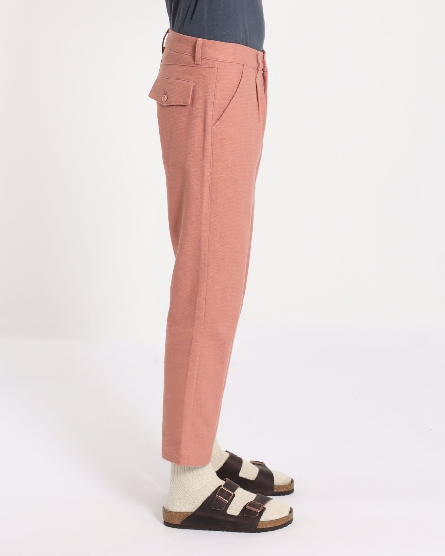 Far Afield Trousers | Ryder Trouser - Pink Textured Weave