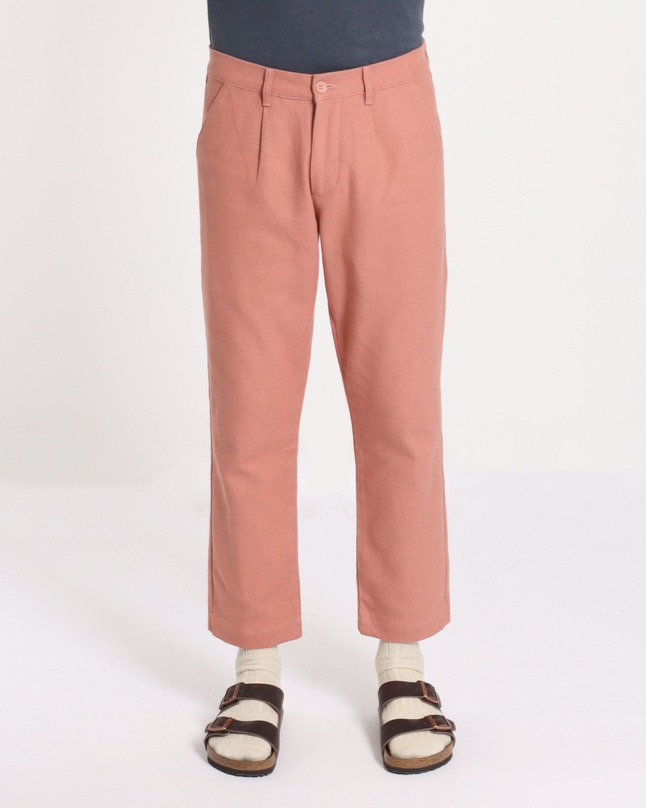 Far Afield Trousers | Ryder Trouser - Pink Textured Weave