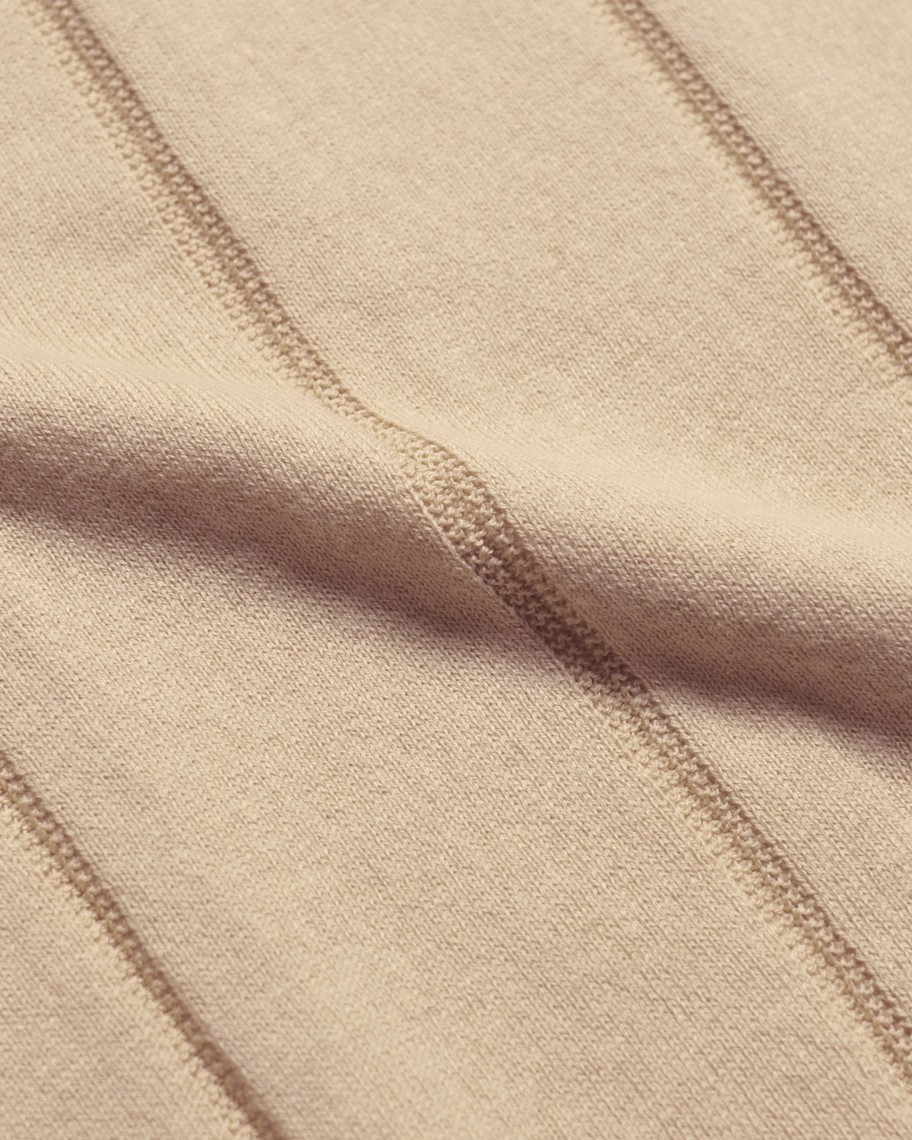 Far Afield Polo Shirts | Jacobs Polo - Sand Punched Stripe