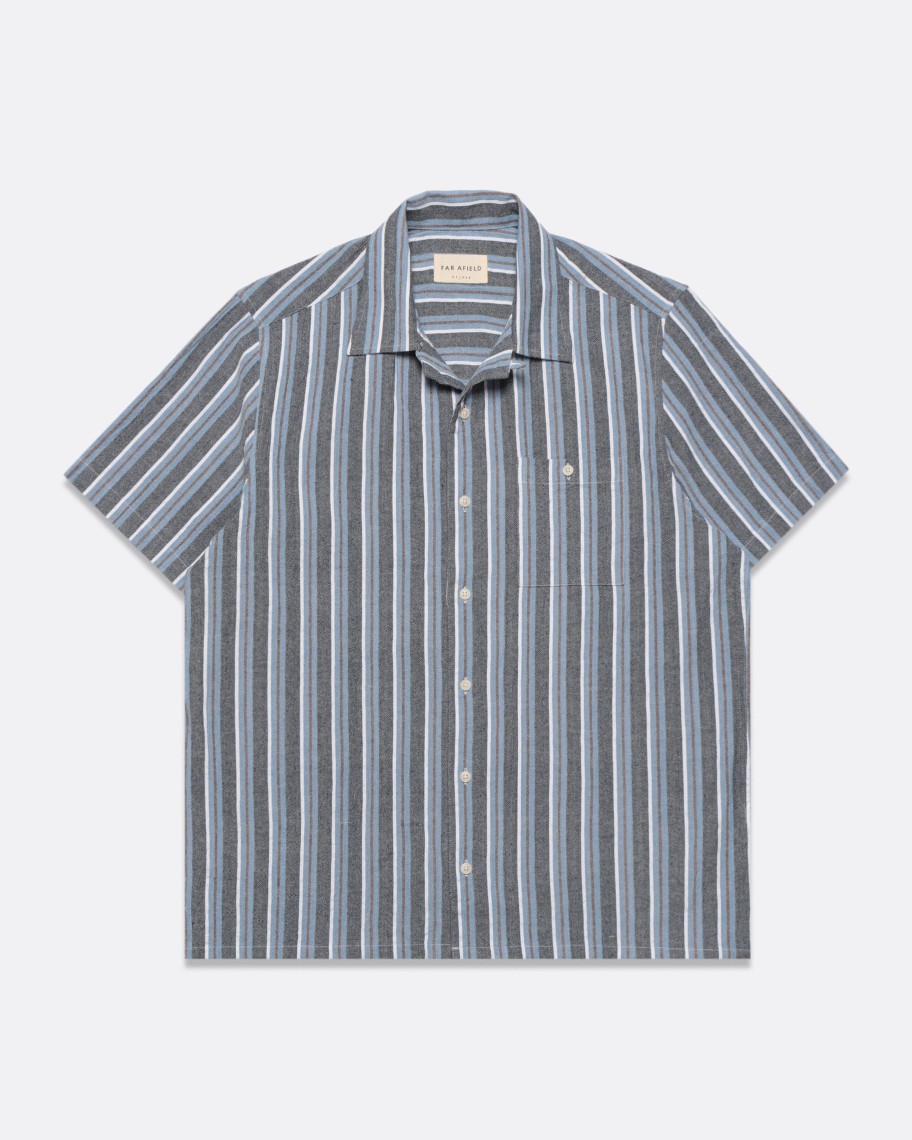 Far Afield Shirts | Selleck Shirt - Allure Blue Ramsgate Stripe