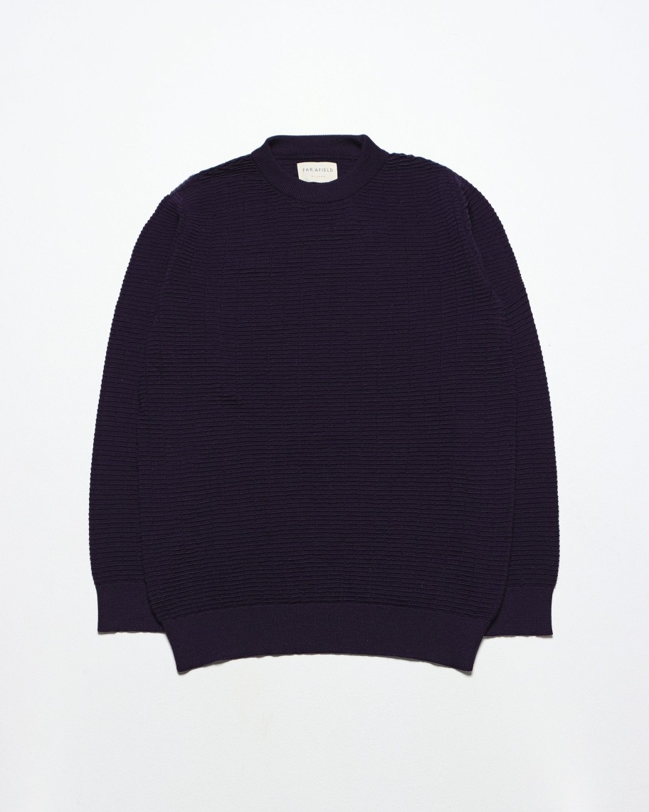 Far Afield Knitwear | Vitor Ribbed Knit - Purple Merino Wool Blend